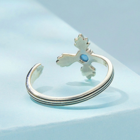 Inel argint vintage cu cruce [4]