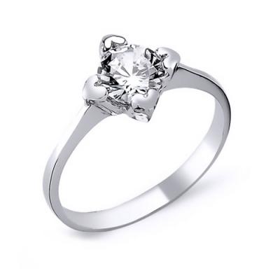 Inel elegant argint 925 rodiat cu inimioare si zirconiu alb - Be in Love [0]