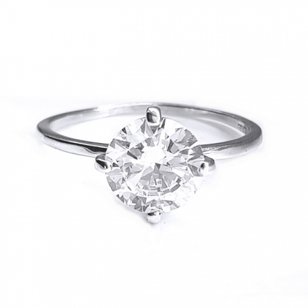 Inel elegant argint 925 rodiat cu zirconiu alb [1]