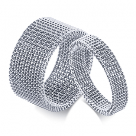 Inel inox argintiu tip plasa 10 mm [7]