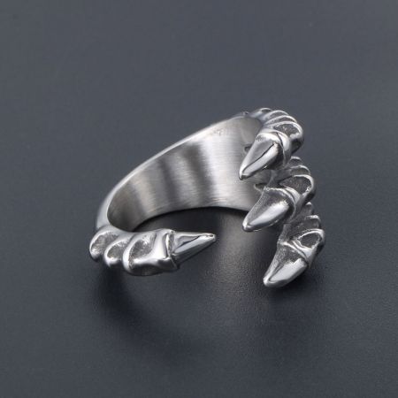 Inel inox biker cu gheara de dragon [2]