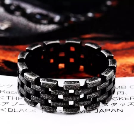Inel inox negru vintage [2]