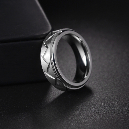 Inel inox mat cu crestaturi [1]