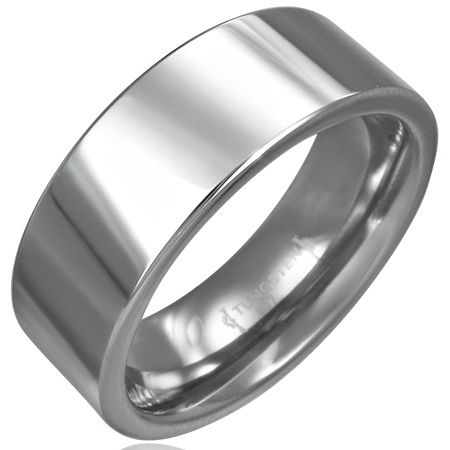 Inel lat din tungsten stil verigheta [0]