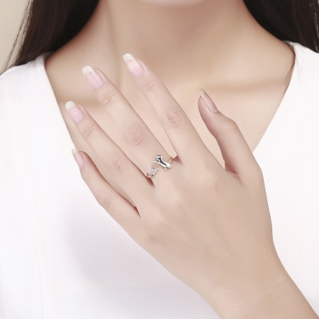 Inel reglabil argint 925 cu pisicuta si fluturas - Be Nature IST0066 [2]