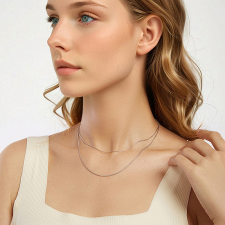 Lant argint sarpe 1 mm ajustabil [9]