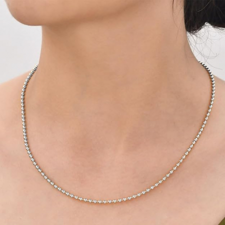 Lant argint cu bilute 3 mm, 55 cm [6]