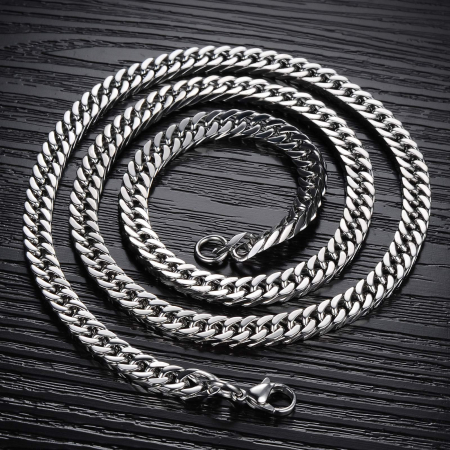 Lant inox argintiu 56 cm x 6 mm [1]