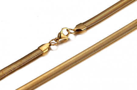 Lant inox aurit model sarpe 6 mm, 50 cm [1]