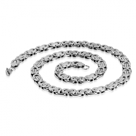 Lant inox cu zale bizantine 55 cm si 9 mm grosime LSL0320 [1]