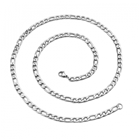 Lant inox Figaro argintiu de 5 mm [8]