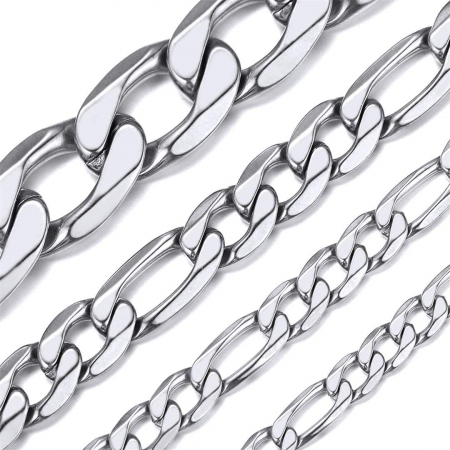 Lant inox Figaro argintiu de 7,5 mm [5]