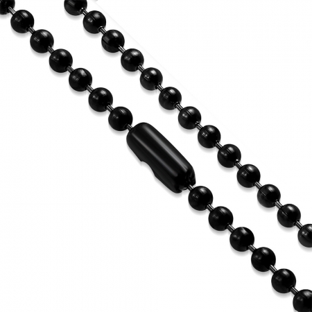 Lant negru militar cu bilute din inox 60 cm si 2.5 mm grosime - LSL0298 [0]