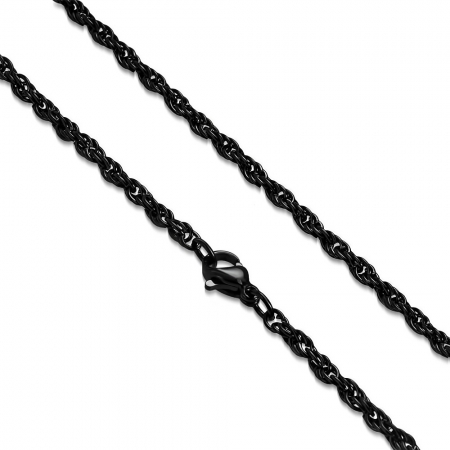 Lant negru inox sfoara 50 cm si 3 mm LSL0319 [0]