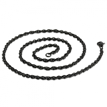Lant negru inox sfoara 50 cm si 3 mm LSL0319 [1]