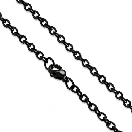 Lant negru inox cu zale ovale 60 cm si 3 mm LSL0324 [0]