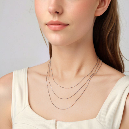 Lantisor argint cubic