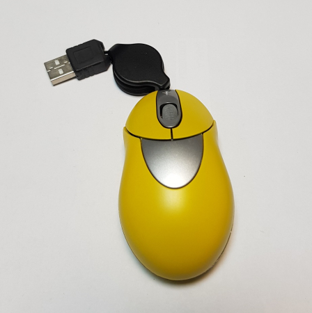 Mouse optic elegant galben cu mufa USB