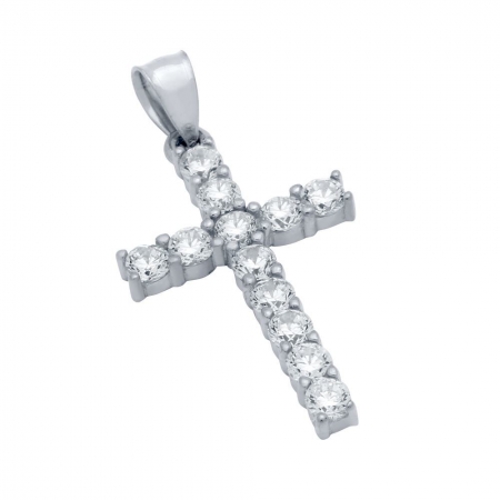 Pandant argint 925 rodiat in forma de cruce PSX0622 [1]