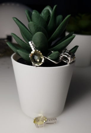 Pandant argint Marie Antoinette, 925, cu topaz galben - PVA0003 [2]