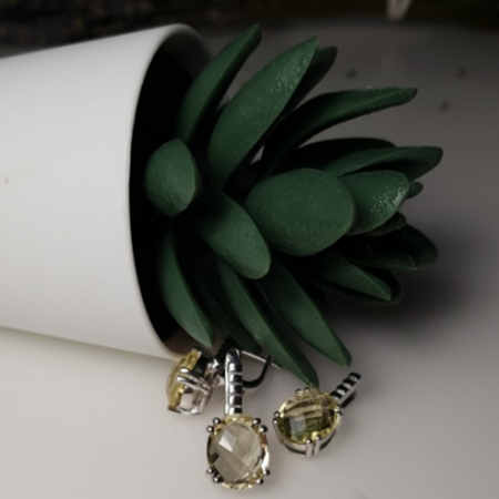 Pandant argint Marie Antoinette, 925, cu topaz galben - PVA0003 [1]