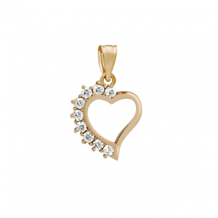 Pandantiv argint 925 cu inimioara si zirconii, placat cu aur roz [1]