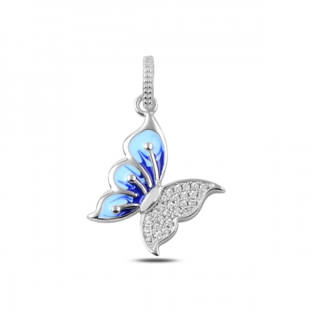 Pandantiv argint 925 fluturas albastru si zirconii albe - Be Nature PTU0006 [0]