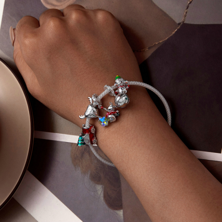 Pandantiv argint Christmas cu ren si fulg de nea [15]