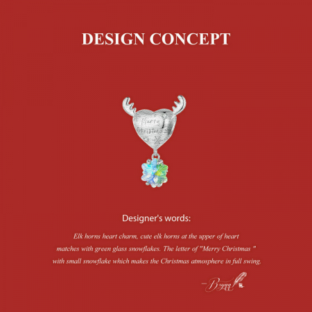 Pandantiv argint Christmas cu ren si fulg de nea [17]