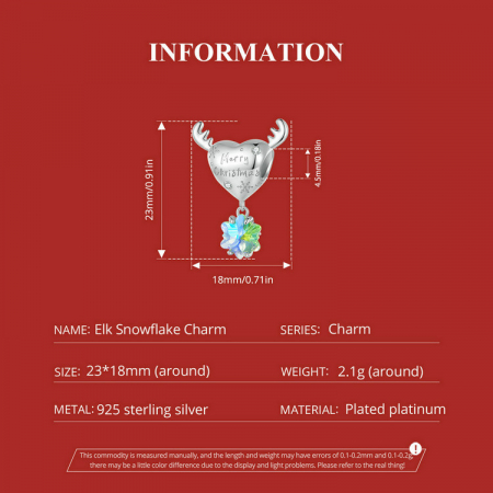 Pandantiv argint Christmas cu ren si fulg de nea [8]