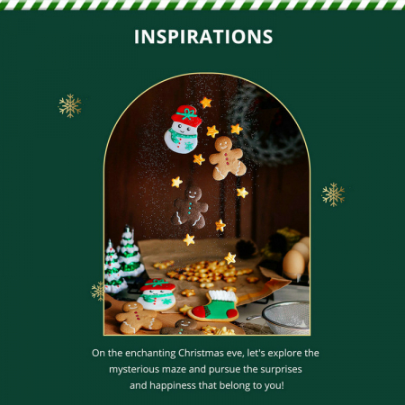 Pandantiv argint  Christmas cu turta dulce si fulg de nea [3]