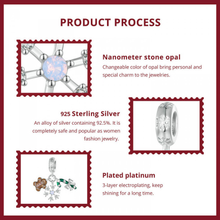 Pandantiv argint  Christmas cu turta dulce si fulg de nea [9]
