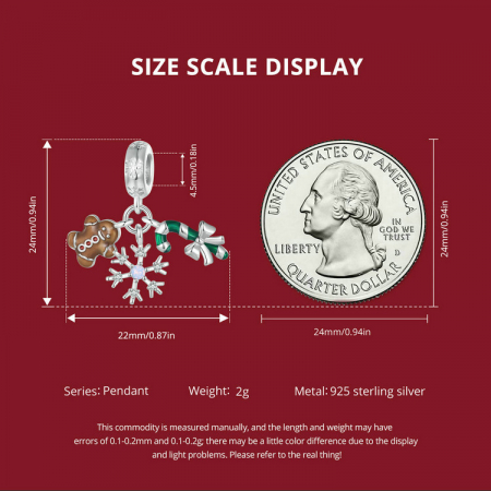 Pandantiv argint  Christmas cu turta dulce si fulg de nea [7]