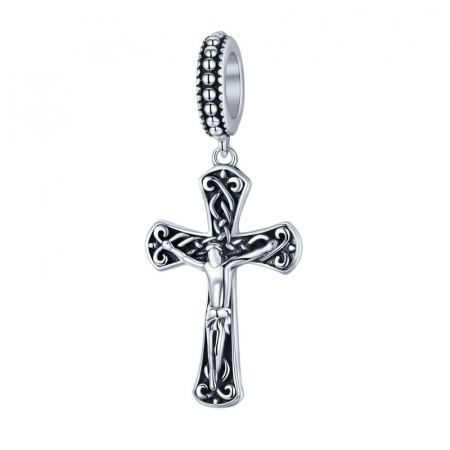 Pandantiv argint cruce cu rastignirea lui Isus 