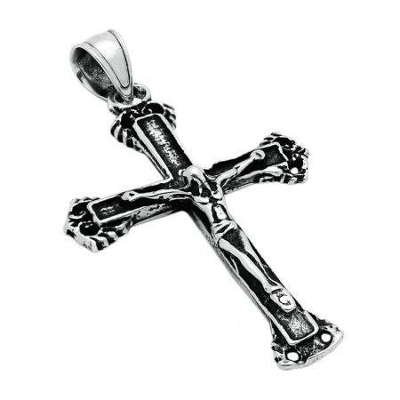Pandantiv argint cruce cu rastignirea lui Isus PSX0520