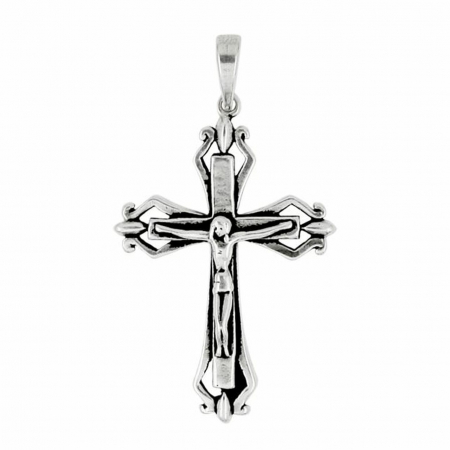 Pandantiv argint cruce cu rastignirea lui Isus PSX0712