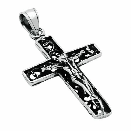 Pandantiv argint cruce cu rastignirea lui Isus PSX0720