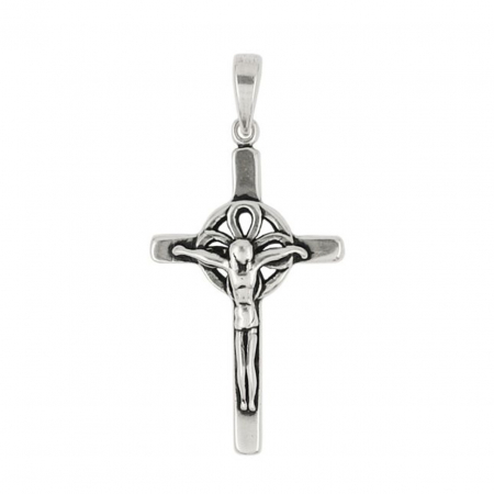 Pandantiv argint cruce cu rastignirea lui Isus PSX0733