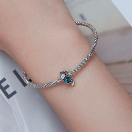 Pandantiv argint cu flori si fluturas [4]