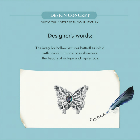 Pandantiv argint cu fluture dansator [10]