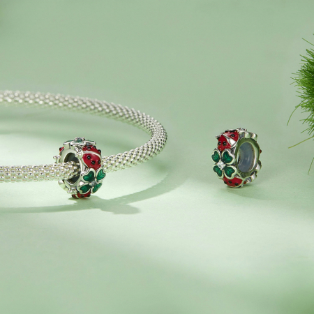 Pandantiv argint cu trifoi cu 4 foi si gargarita [4]