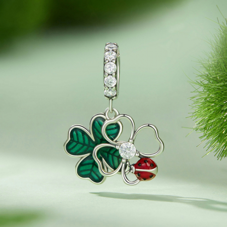 Pandantiv argint cu trifoi cu 4 foi si gargarita [1]