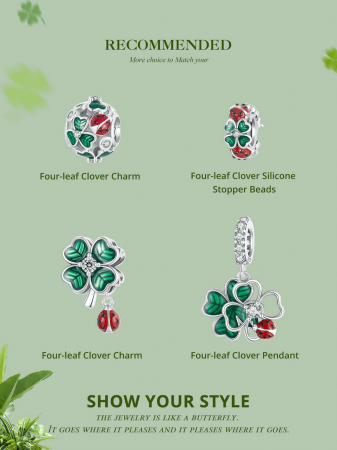 Pandantiv argint cu trifoi cu 4 foi si gargarita [12]