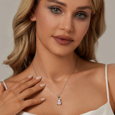 Pandantiv argint cu ursulet roz [6]