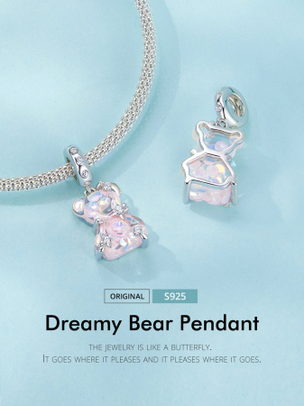 Pandantiv argint cu ursulet roz [15]