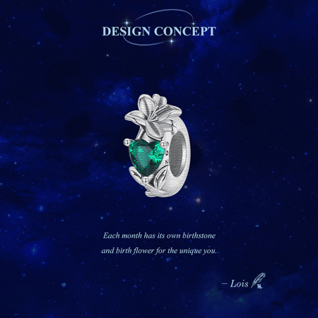 Pandantiv argint cu zirconiu inimioara si crin [6]