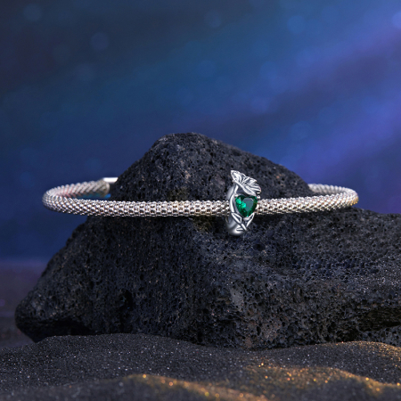 Pandantiv argint cu zirconiu inimioara si crin [5]