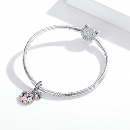 Pandantiv argint flori colorate [3]