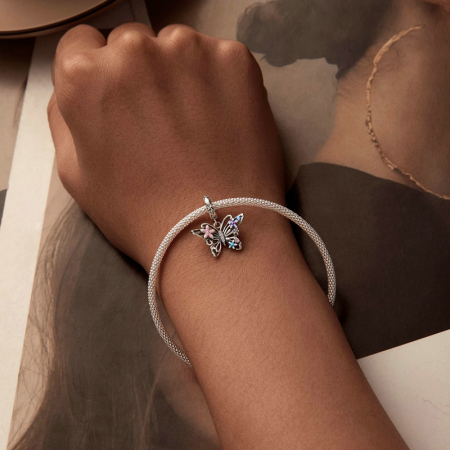 Pandantiv argint fluture si flori [7]