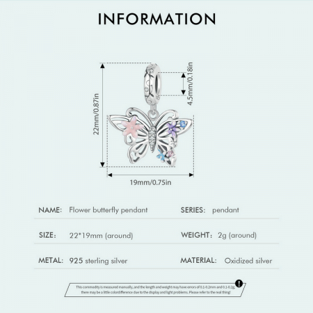 Pandantiv argint fluture si flori [14]